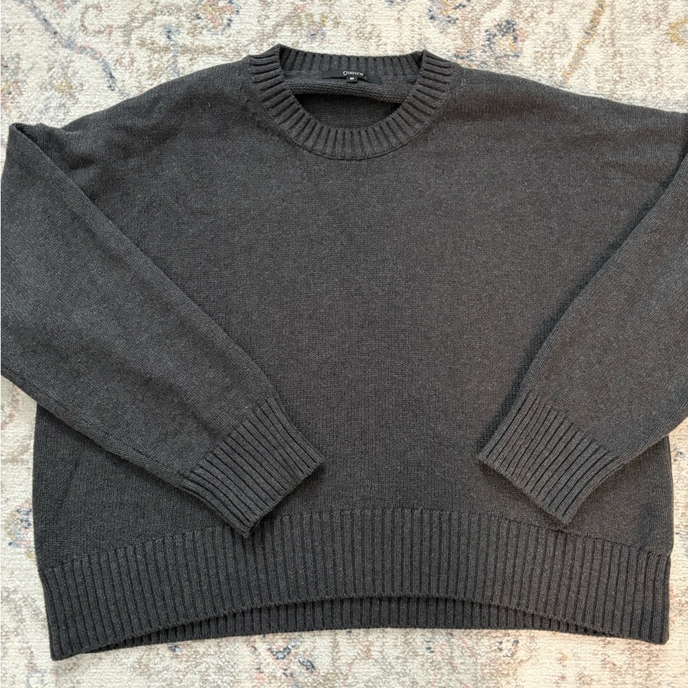 Quince Organic Cotton Boyfriend Crew Sweater M